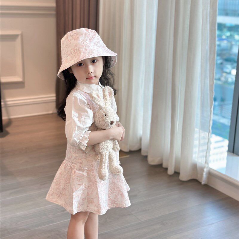 童装定制甜美碎花背带裙衬衣内搭套装小女孩可爱公主连衣裙背心裙