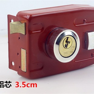 外装门锁老式防盗锁室内房门锁 0657锁十字铜锁芯木门铁门大门锁