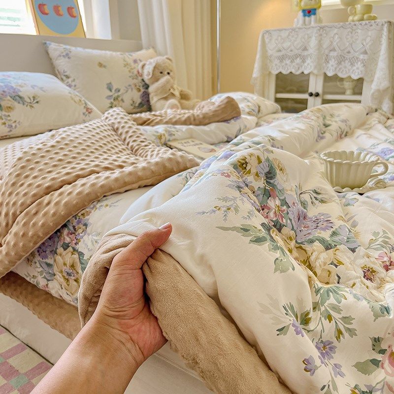 全棉豆豆绒被子冬被单人学生儿童春秋被空调被加厚四季通用夏凉被