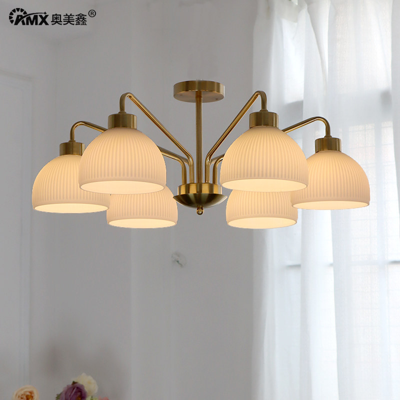 美式大气客厅吸顶灯高档铜色卧室餐厅房间铁艺创意玻璃网红艺术灯,家装灯饰光源,餐厅/卧室/书房吸顶灯,淘宝优惠券,粉丝福利购,淘宝优惠卷