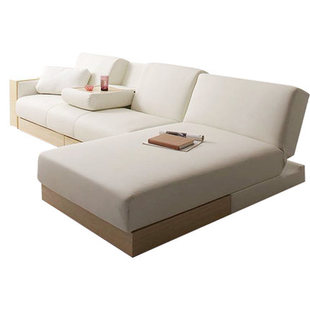 沙发床布艺折叠两用多功能可储物小户型带贵妃位简约拐角沙发组合