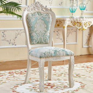 欧式实木餐椅靠背椅餐厅家用凳子餐桌椅美容院接待椅卧室书房椅