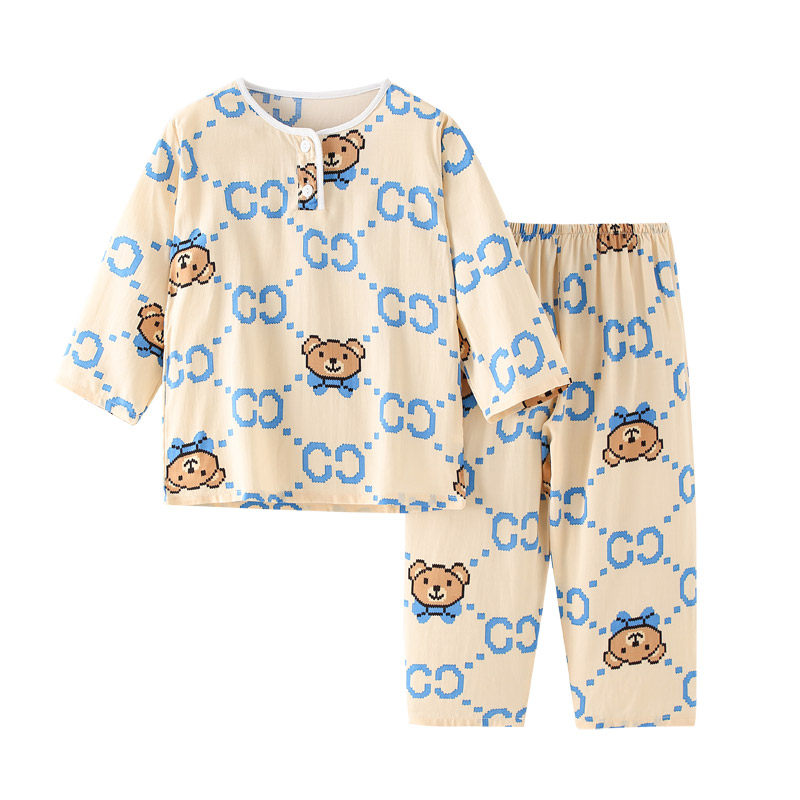 儿童绵绸睡衣夏季男童薄款大童长袖空调服男孩宝宝棉绸家居服套装,童装/婴儿装/亲子装,家居服套装,淘宝优惠券,粉丝福利购,淘宝优惠卷