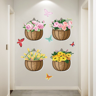 贴门上的墙纸自粘贴纸墙贴进门墙面装饰墙壁墙上贴画小图案遮丑贴