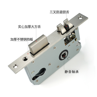 欧式复古房门锁家用室内卧室木门把手锁双对开门假锁通道办公换锁