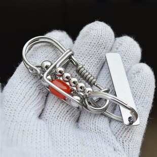 纯手工316不锈钢焊丝小鸟钥匙扣钥匙挂 男士汽车腰挂锁扣圈转运珠