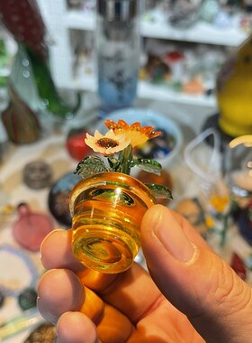 淄博博山琉璃向日葵摆件迷你手工玻璃家居装饰礼品礼物生日客厅花