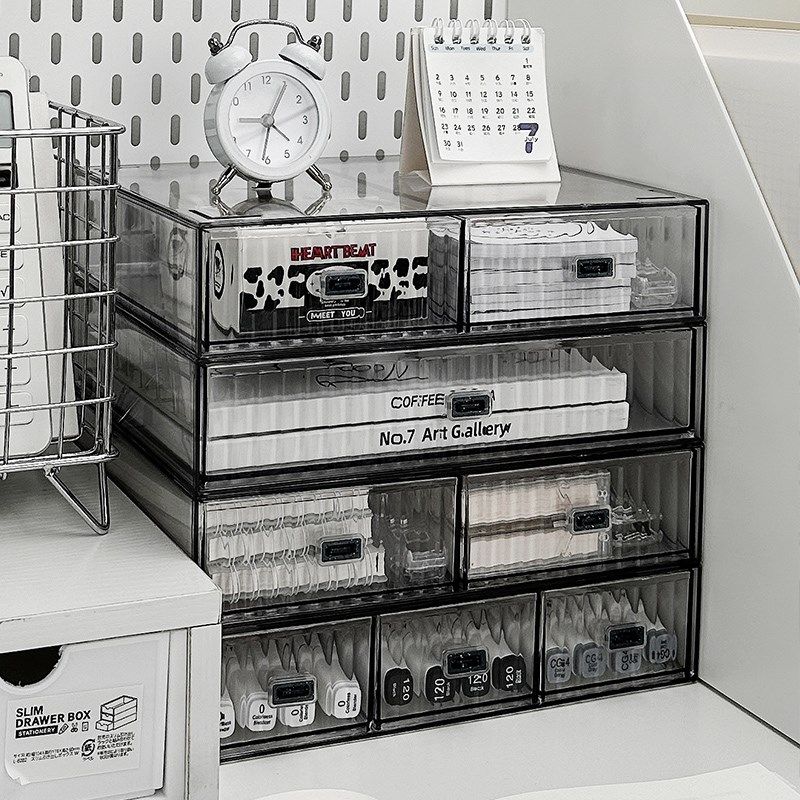 收纳盒抽屉式宿舍桌面笔筒文具多功能储物盒办公室杂物透明整理盒,文具电教/文化用品/商务用品,笔筒,淘宝优惠券,粉丝福利购,淘宝优惠卷