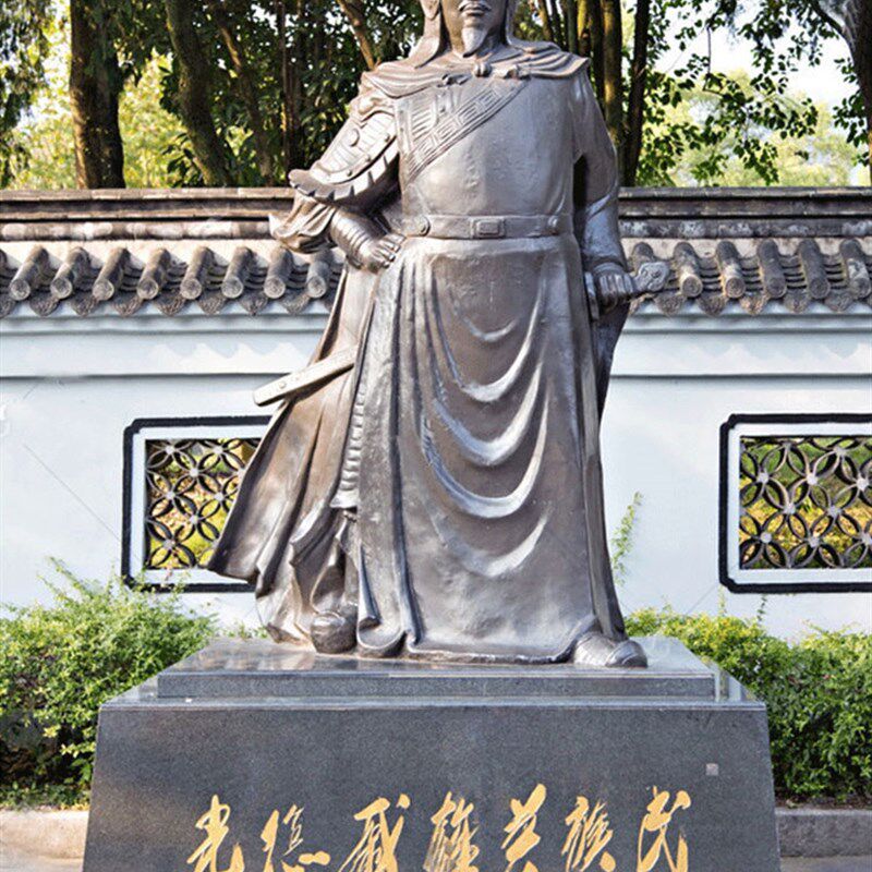 玻璃纤维铸铜民族英雄七光人物雕像定制古代历史名人大将雕塑