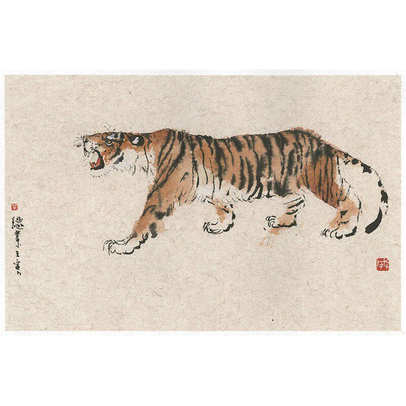 薛继业水墨虎年画虎高精版画画心34*22无框卧室卫生间走廊装饰画