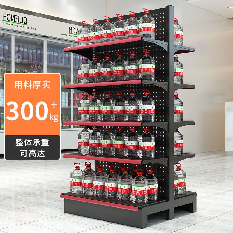加厚超市货架展示架子小卖部展示柜便利店饮料货柜双面中岛架