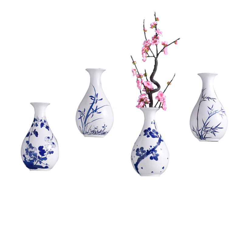 新中式壁挂花瓶墙面装饰挂件入户过道客厅装饰品墙上陶瓷花盆墙壁