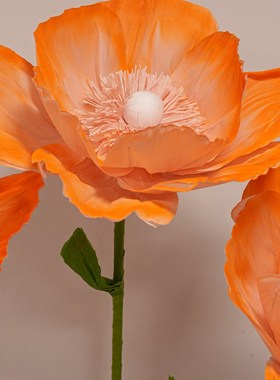 大型装饰皱纹纸橙色花朵婚庆商场网红打卡美陈纸艺花成品非材料包