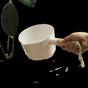 日式木柄水瓢家用厨房大号舀子塑料长柄冲厕所水飘舀水勺浇水瓢-