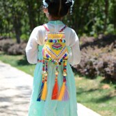 竹编藤编珠链鱼篓风铃 珠链小背篓 酒吧客栈墙幼儿园挂饰挂件挂铃