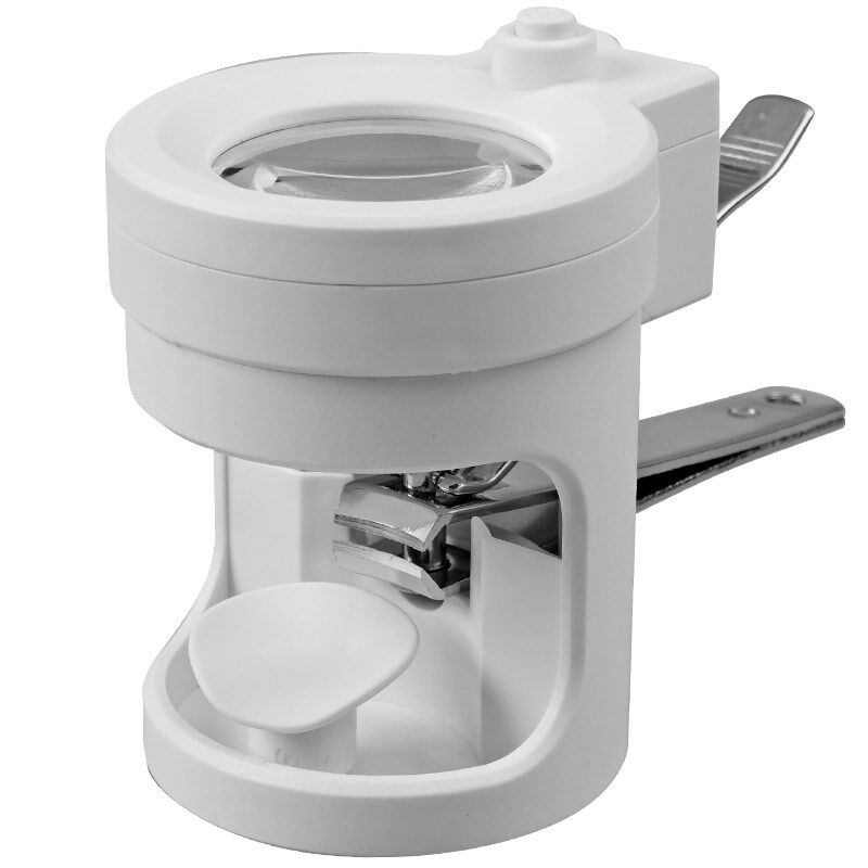 手持圆筒型带led灯放大镜指甲剪刀老年人专用指甲钳磨甲方便使用