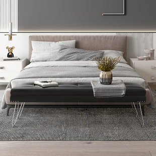 床尾凳卧室轻奢床榻脚踏换鞋凳沙发凳子长方形长凳床前床边长条凳