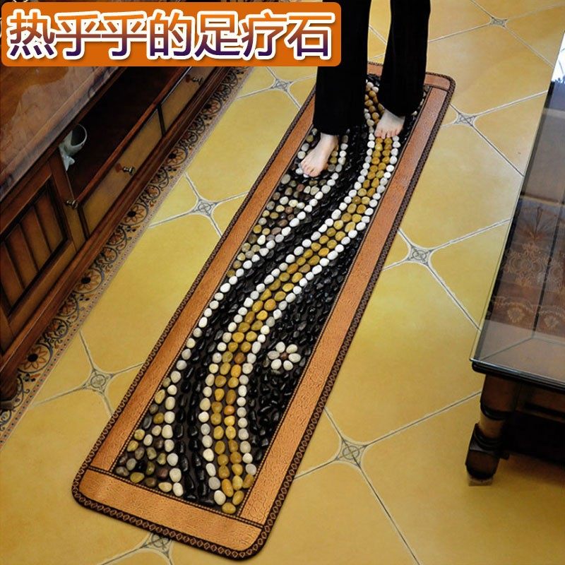 电加热鹅卵石足底按摩垫脚底穴位按摩毯家用指压板石子路按摩脚垫