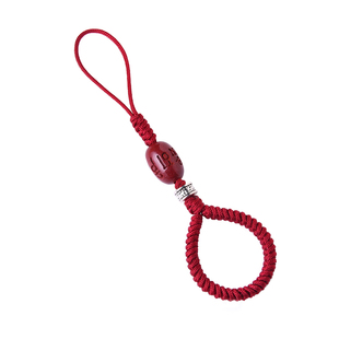 本命年朱砂六字真言戒指钥匙扣金刚结兔年本命年挂件男女创意礼物