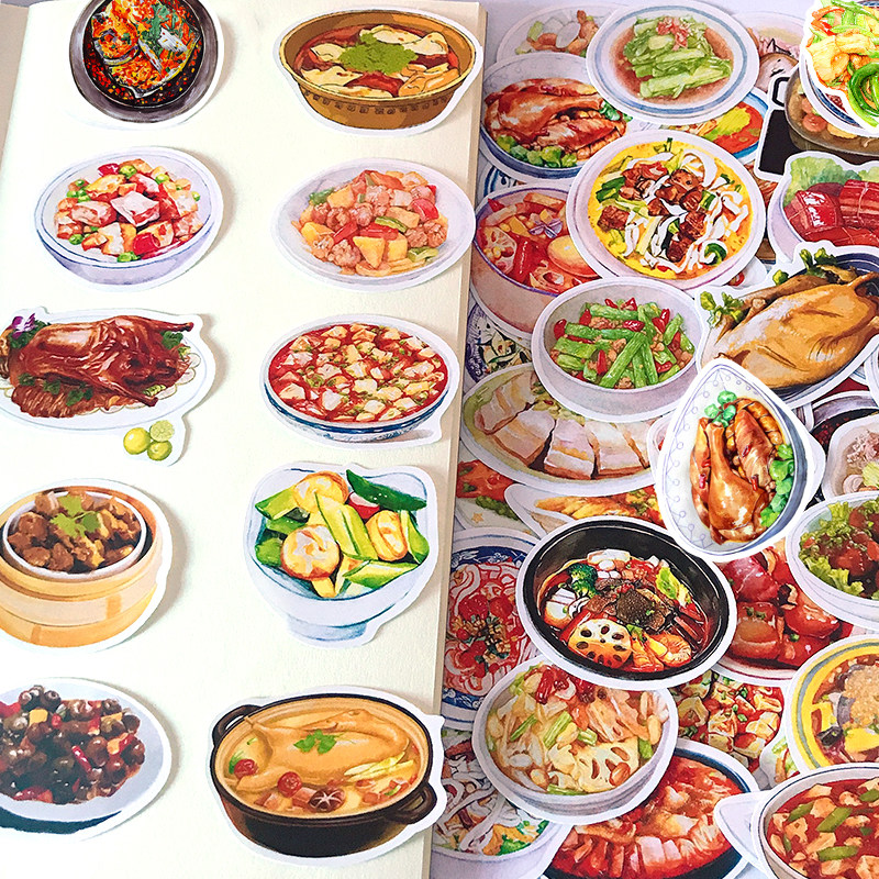 洛洛家中餐diy菜单本贴纸家庭手绘食谱网红菜谱美食手帐手账素材,文具电教/文化用品/商务用品,贴纸/立体贴纸,淘宝优惠券,粉丝福利购,淘宝优惠卷