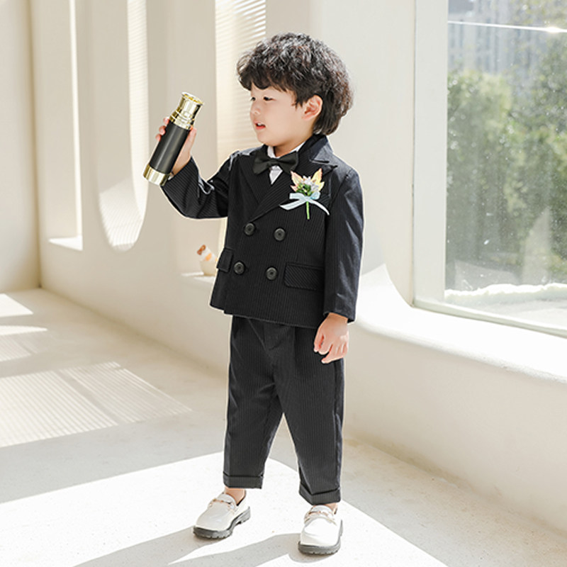 儿童西装三件套男童礼服套装花童男宝周岁生日小西服男小西装夏款