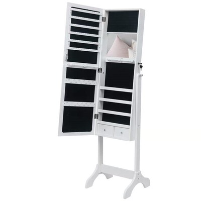 Dressers Full Mirror Wooden Floor Standing 4 Layer Shelf Wi