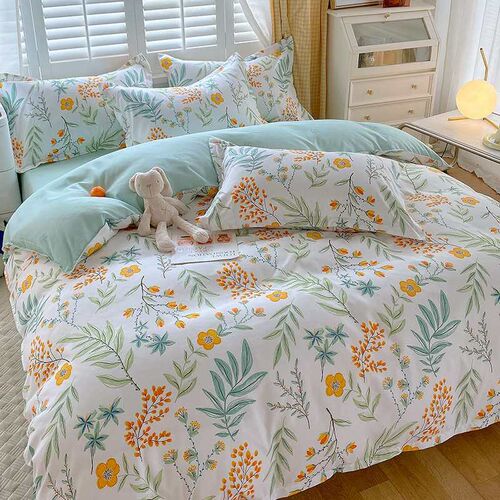 Simple Cotton Sanding Four-piece Set Thickened Small Fresh S