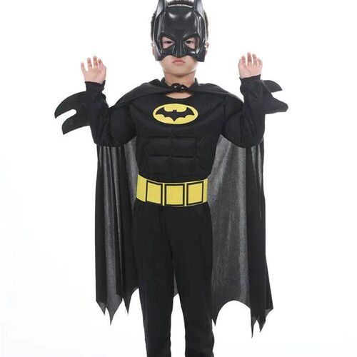 Kids Bat Cosplay Jumpsuit Hero Costume Suit with Cape Mask