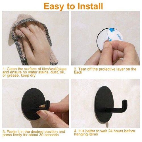 Wall Hooks Adhesive Towel Hooks Waterproof Oilproof 304