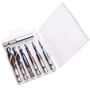 Thread M10 Blue Coated Shank Hex Metric 7pcs Screw set