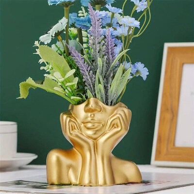 Scandinavian Resin Vase Human Body Modeling Art Flower Arran
