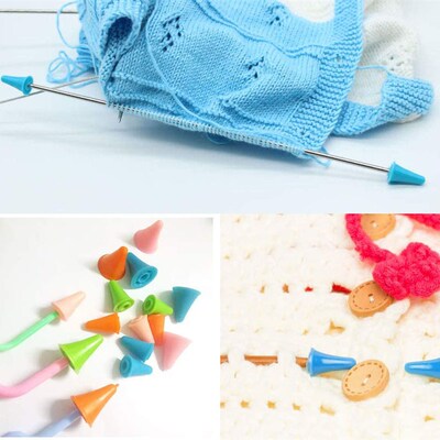 16 PCS Knitting Needles Point Protectors/Stoppers, Include 8