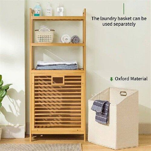 Laundry Hamper with 3-Tier Shelves Tilt Out Basket Laundry