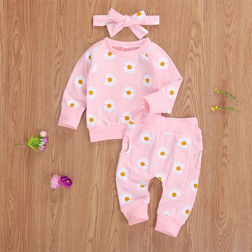 Citgeett Spring New Fall Autumn Infant Baby Girls 3Pcs Set L