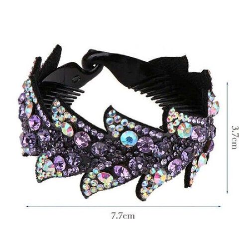 Hair Bun Maker Holder Colorful Rhinestone Bird Nest Hair