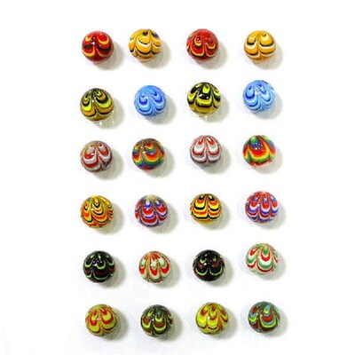 New 24pcs Mixed Handmade Lampwork Glass Marbles Balls Solid