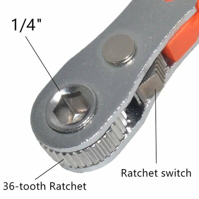 1 Set Hexagon Ratchet Spanner with Screwdriver Bit: The Perf