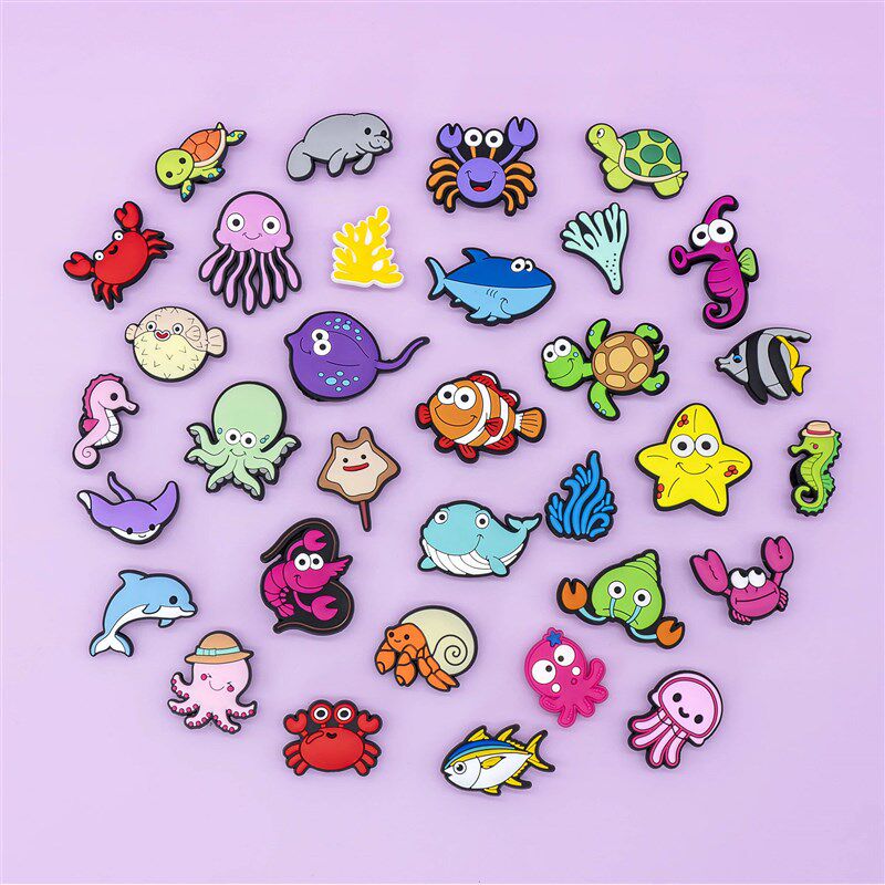 1PCS Cute Shoe Charm Kawaii Marine Animal Octopu Dolphin Wha