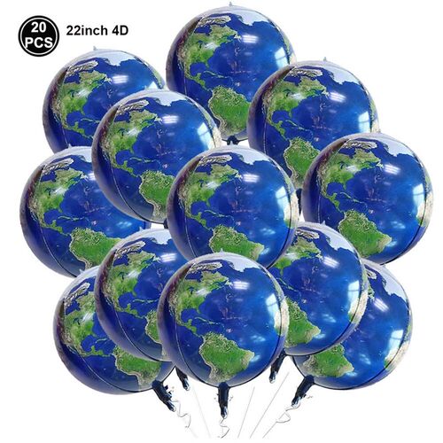 20Pcs 22Earth Balloons 4D Round Globe Balloons World Map