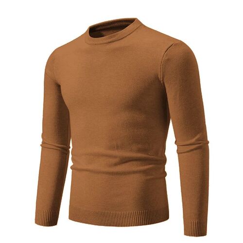 Autumn Mens Knitwear Thin Basic Elastic Slim Fit Inner Laye