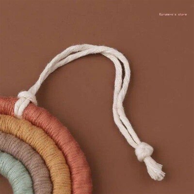 Rainbow Wall Hanging Ornament Handmade Weaving Macrame Home