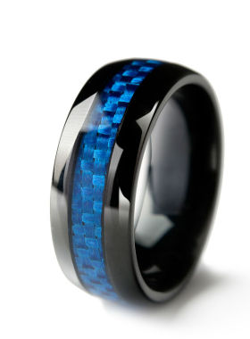 New Arrival Casual 8mm Width Dome Mens Black Tungsten Rings