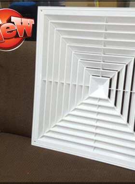 盖板空调吊顶散流器通风百叶室内扩散式00x00气口300x300塑料