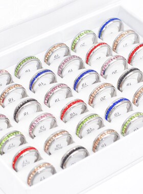 Bulk Lots 30pcs Colorful CZ Crystal Wedding Rings Women Luxu