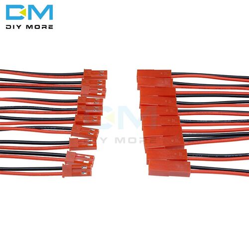5 Pairs 10cm A Pair of 100mm Male Female JST Connector Plug