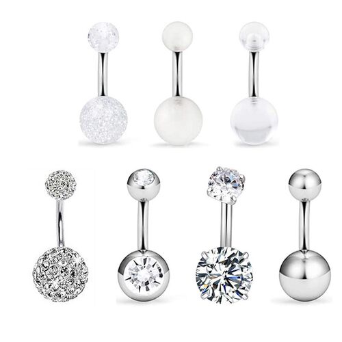 1pc 14G Belly Button Ring Navel Nombril Piercing Surgical St