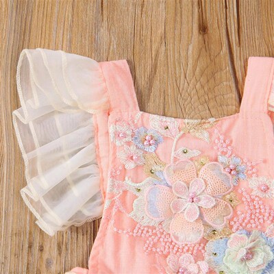 Princess Infant Baby Girls Lace embroidered Romper Sweet Bab