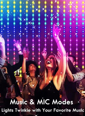 3M RGB Smart LED Curtain Lights Christmas Decor APP Remote U