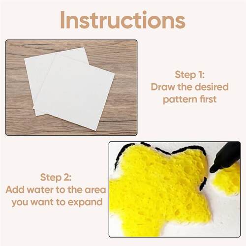 10pc Magic Foam Texture Paper 3D Drawing Magic Canvas Sponge