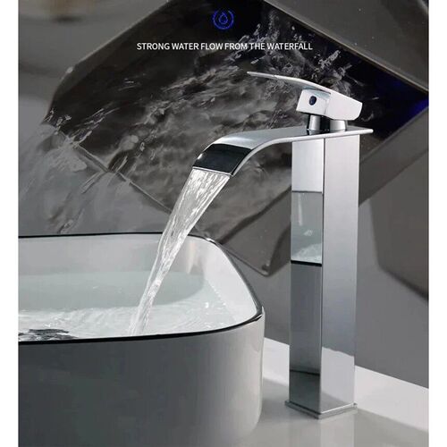Copper core waterfall stainless steel basin faucet for bathr